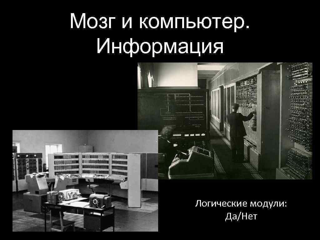 Мозг и компьютер. Информация Логические модули: Да/Нет 