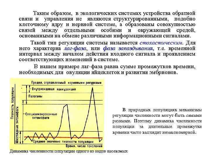 Таким образом, в экологических системах устройства обратной связи и управления не являются структурированными, подобно