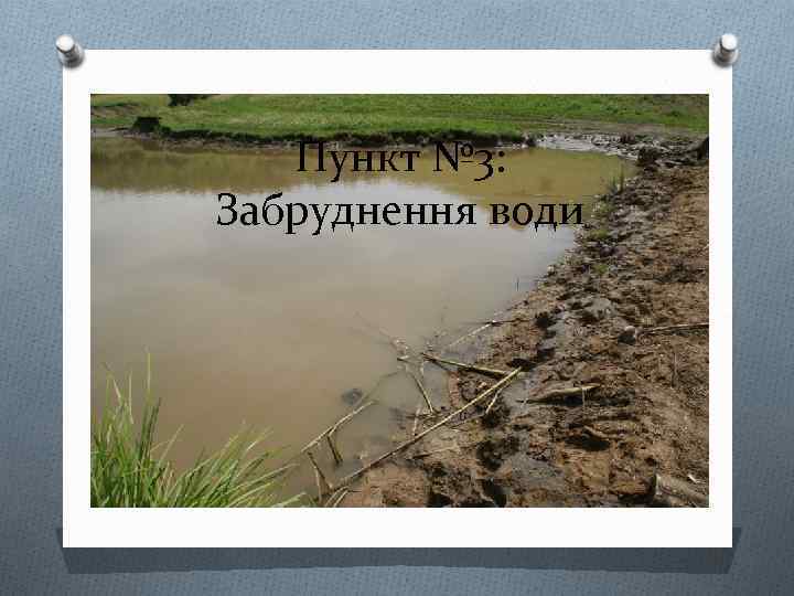 Пункт № 3: Забруднення води 