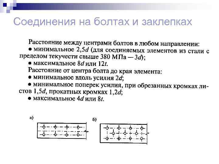 Соединения на болтах и заклепках 