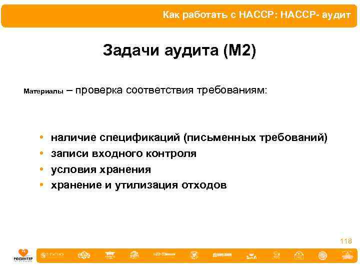 Как работать с HACCP: HACCP- аудит Задачи аудита (М 2) Материалы • • –