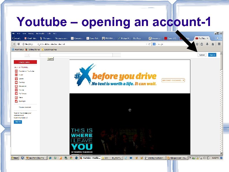 Youtube – opening an account-1 