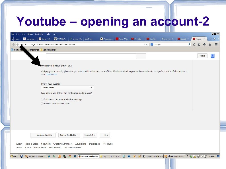 Youtube – opening an account-2 