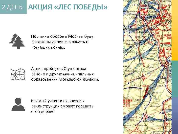 2 ДЕНЬ АКЦИЯ «ЛЕС ПОБЕДЫ» По линии обороны Москвы будут высажены деревья в память