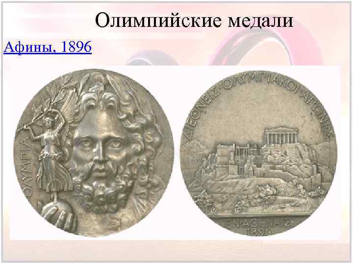 Олимпийские медали Афины, 1896 