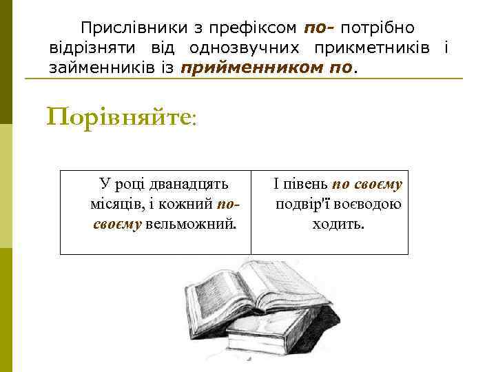 Прислівники з префіксом по- потрібно відрізняти від однозвучних прикметників і займенників із прийменником по.