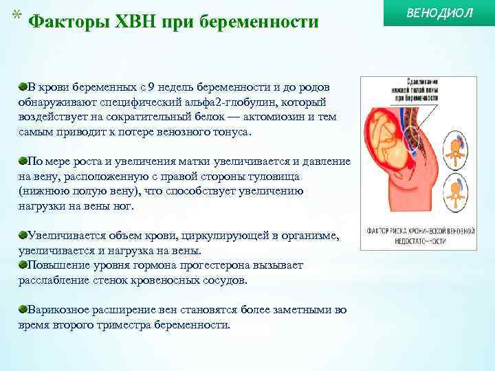* Факторы ХВН при беременности В крови беременных с 9 недель беременности и до