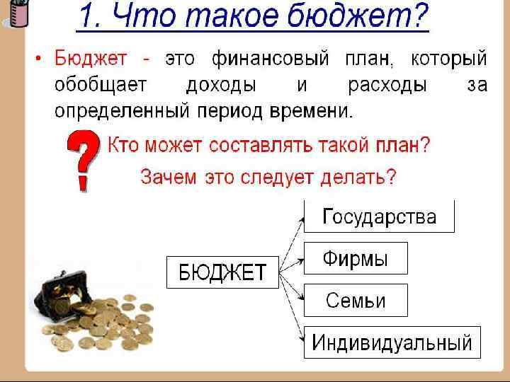 Бюджет это финансовый план который обобщает доходы и расходы за определенный период времени