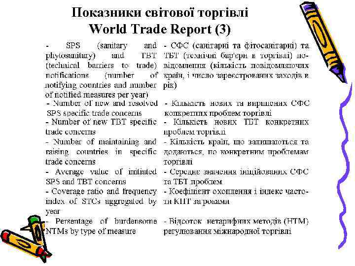 Показники світової торгівлі World Trade Report (3) 