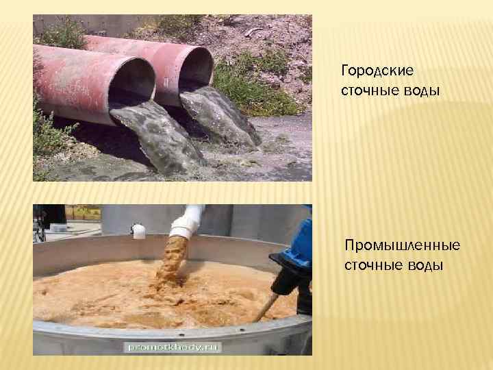 Городские сточные воды Промышленные сточные воды 