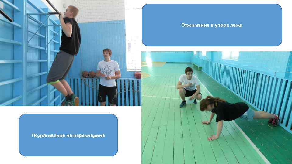 Отжимание в упоре лежа Подтягивание на перекладине 
