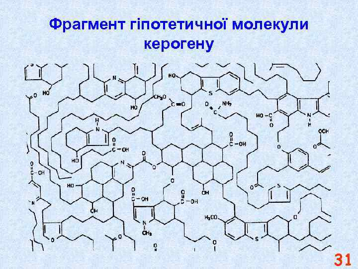 Фрагмент гіпотетичної молекули керогену 31 