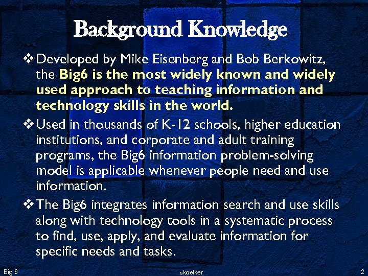 big 6 information problem solving model