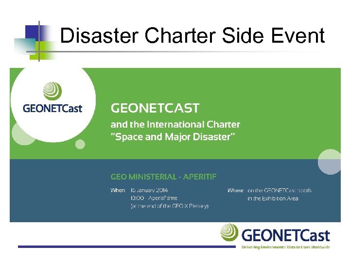 Disaster Charter Side Event 