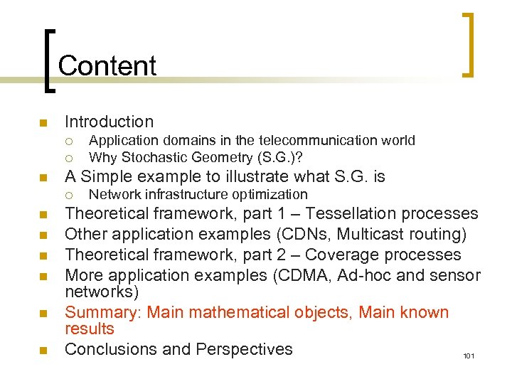 Content n Introduction ¡ ¡ n A Simple example to illustrate what S. G.