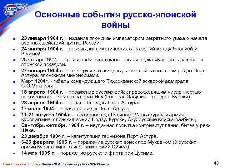 Основные события русско-японской войны 23 января 1904 г. - издание японским императором секретного указа