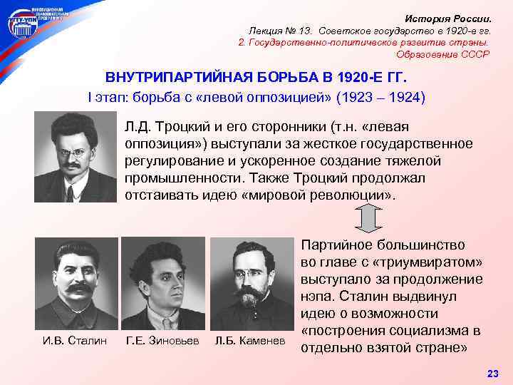 История России. Лекция № 13. Советское государство в 1920 -е гг. 2. Государственно-политическое развитие