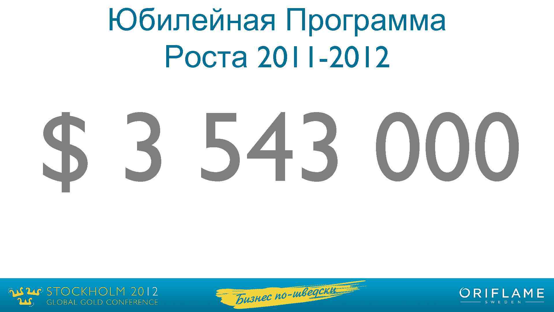 Юбилейная Программа Роста 2011 -2012 $ 3 543 000 