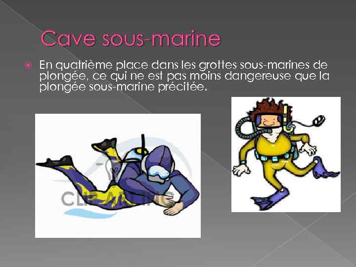 Cave sous-marine En quatrième place dans les grottes sous-marines de plongée, ce qui ne