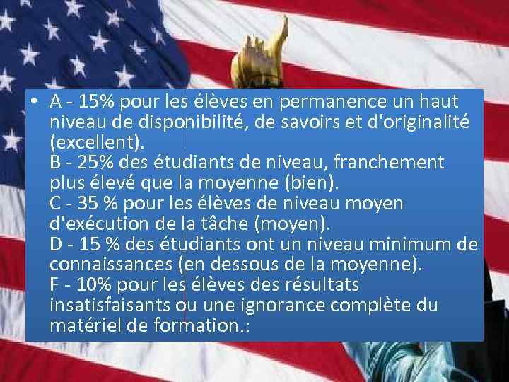  • A - 15% pour les élèves en permanence un haut niveau de