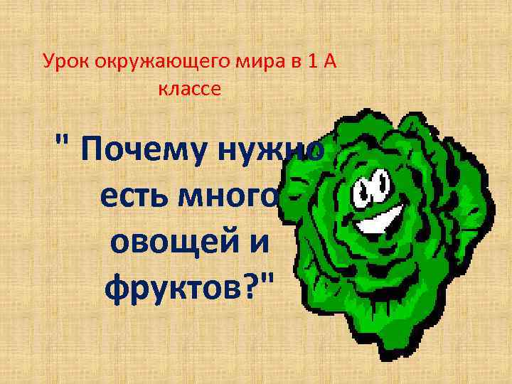 Урок окружающего мира в 1 А классе 