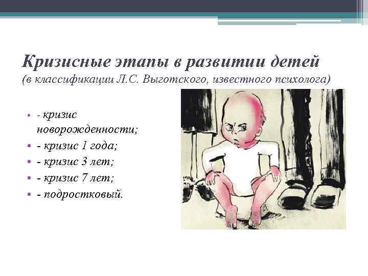 Кризисные этапы в развитии детей (в классификации Л. С. Выготского, известного психолога) • -