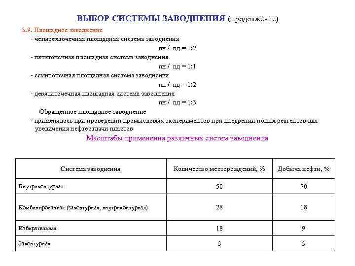 ВЫБОР СИСТЕМЫ ЗАВОДНЕНИЯ (продолжение) 3. 9. Площадное заводнение - четырехточечная площадная система заводнения nн