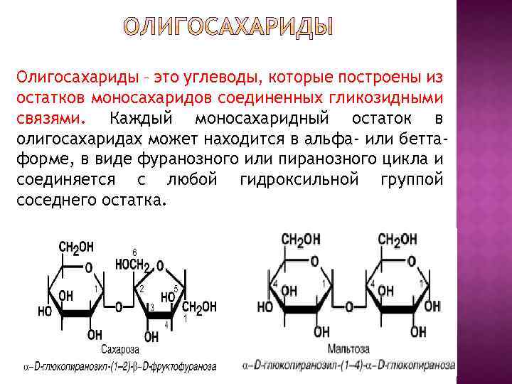 К каким углеводам относится лактоза олигосахарид. Гликозидная связь у моносахаридов. Олигосахариды формула. Мальтоза Тип гликозидной связи. Основные представители олигосахаридов.