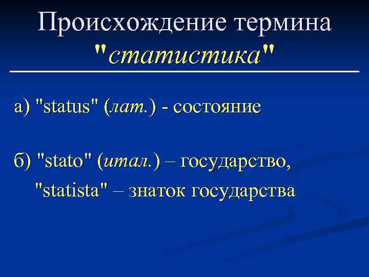 Происхождение термина 