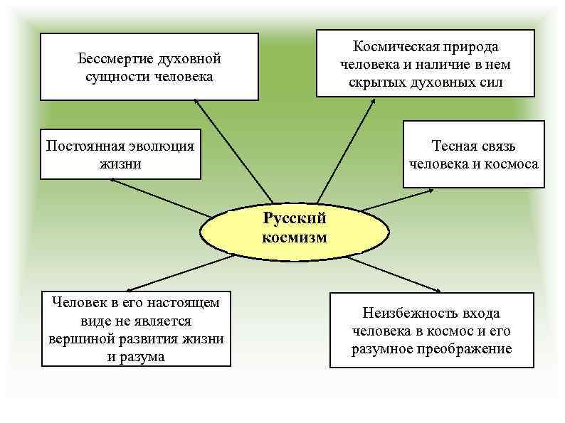 Космическая природа человека и наличие в нем скрытых духовных сил Бессмертие духовной сущности человека