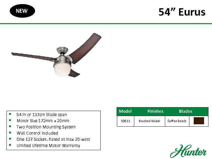 54” Eurus NEW § § § 54 in or 137 cm blade span Motor