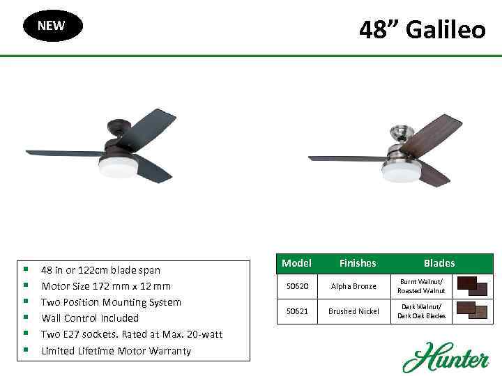 48” Galileo NEW § § § 48 in or 122 cm blade span Motor