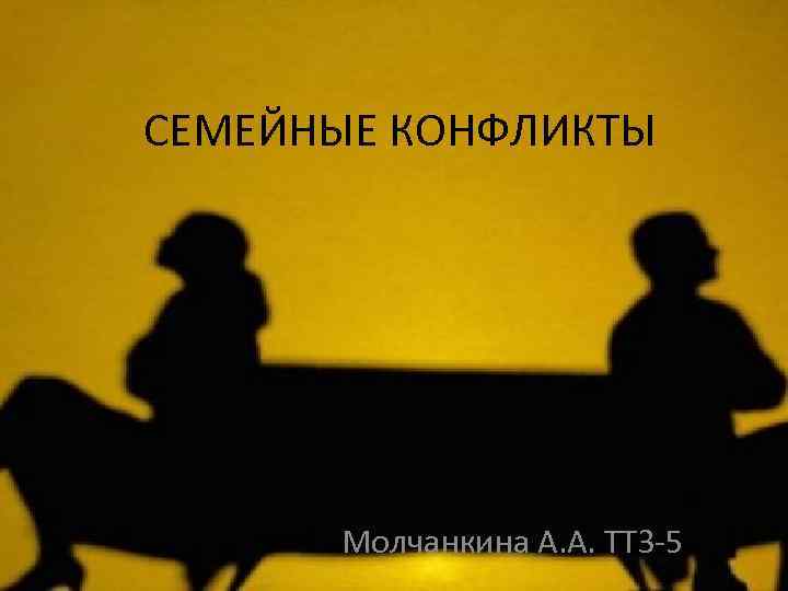 СЕМЕЙНЫЕ КОНФЛИКТЫ Молчанкина А. А. ТТЗ-5 