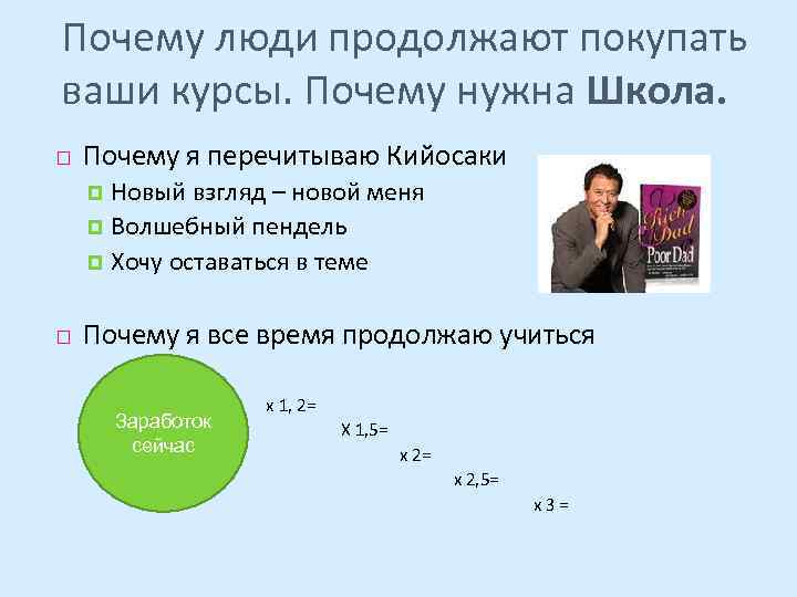 Почему люди продолжают покупать ваши курсы. Почему нужна Школа. Почему я перечитываю Кийосаки Новый