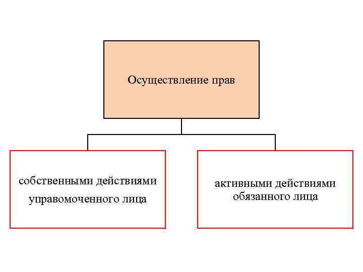 Осуществление прав собственными действиями управомоченного лица активными действиями обязанного лица 