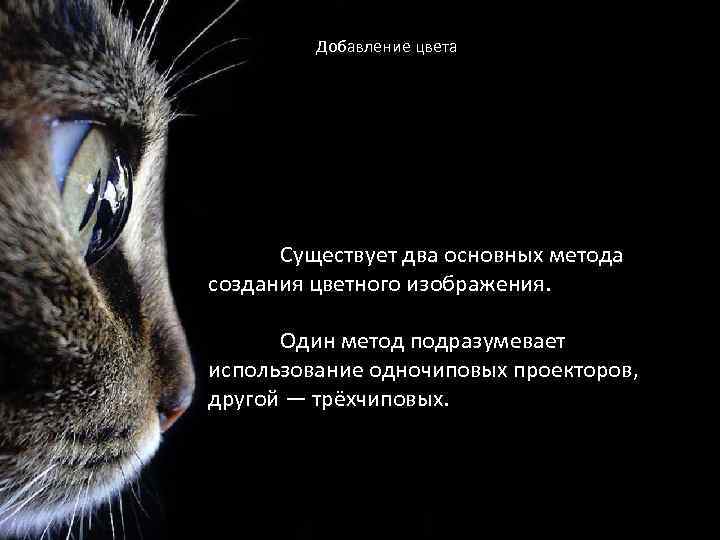 Добавление цвета Существует два основных метода создания цветного изображения. Один метод подразумевает использование одночиповых