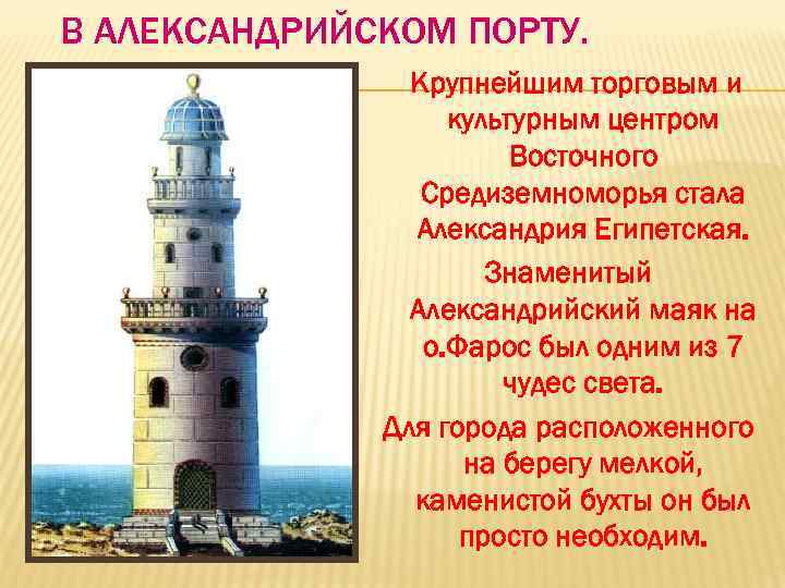 Александрия египетская тест