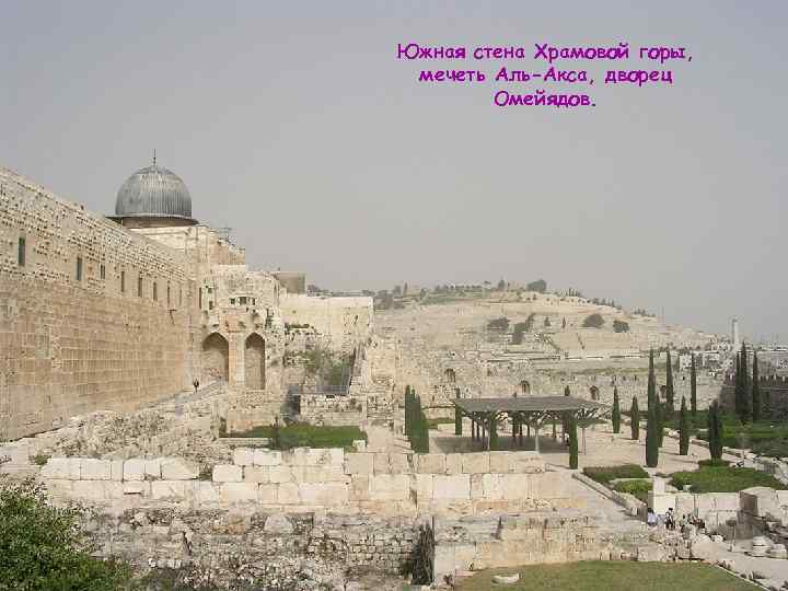 Южная стена Храмовой горы, мечеть Аль-Акса, дворец Омейядов. 