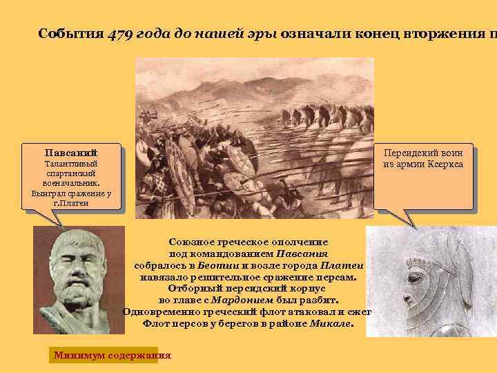 События 479 года до нашей эры означали конец вторжения п Павсаний Персидский воин из