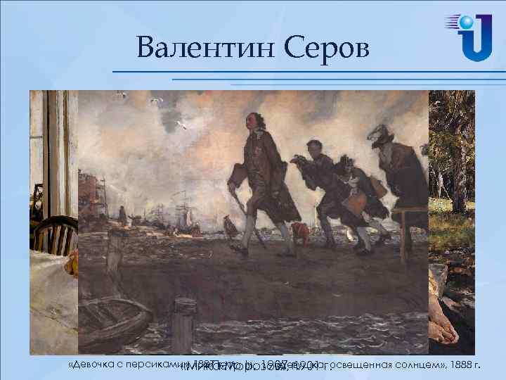 Валентин Серов «Девочка с персиками» , 1887 г. Морозов» , г. «Девушка, освещенная солнцем»