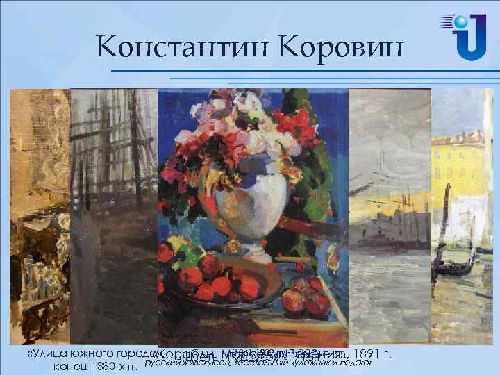Константин Коровин Константин Алексеевич КОРОВИН (1861 -1939 гг. ) 1890 -е «Улица южного города»