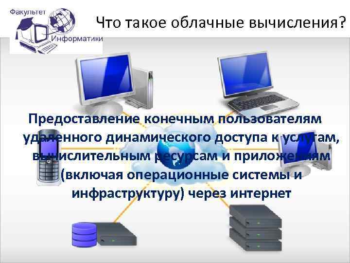 Что такое облачные вычисления? Предоставление конечным пользователям удаленного динамического доступа к услугам, вычислительным ресурсам