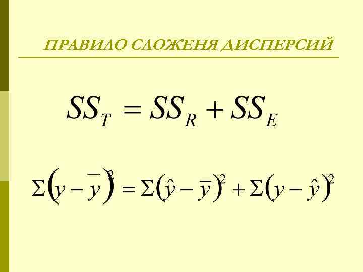 ПРАВИЛО СЛОЖЕНЯ ДИСПЕРСИЙ 