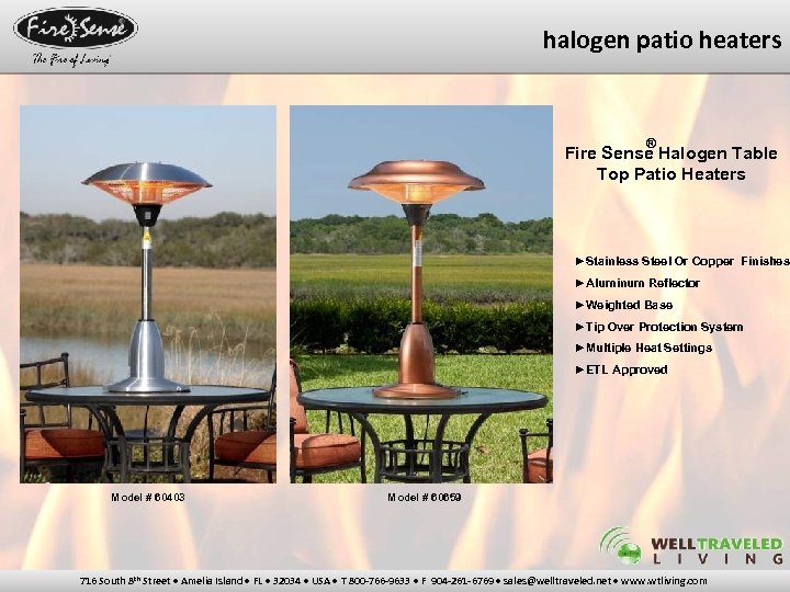 halogen patio heaters ® Fire Sense Halogen Table Top Patio Heaters ►Stainless Steel Or