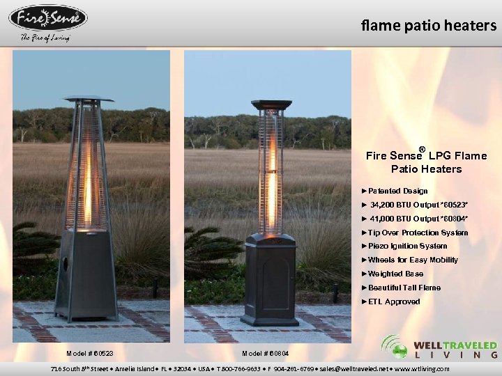 flame patio heaters ® Fire Sense LPG Flame Patio Heaters ►Patented Design ► 34,