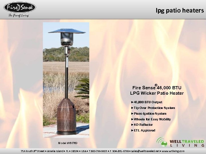 lpg patio heaters ® Fire Sense 46, 000 BTU LPG Wicker Patio Heater ►