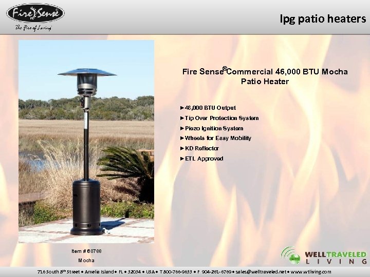 lpg patio heaters Fire Sense®Commercial 46, 000 BTU Mocha Patio Heater ► 46, 000