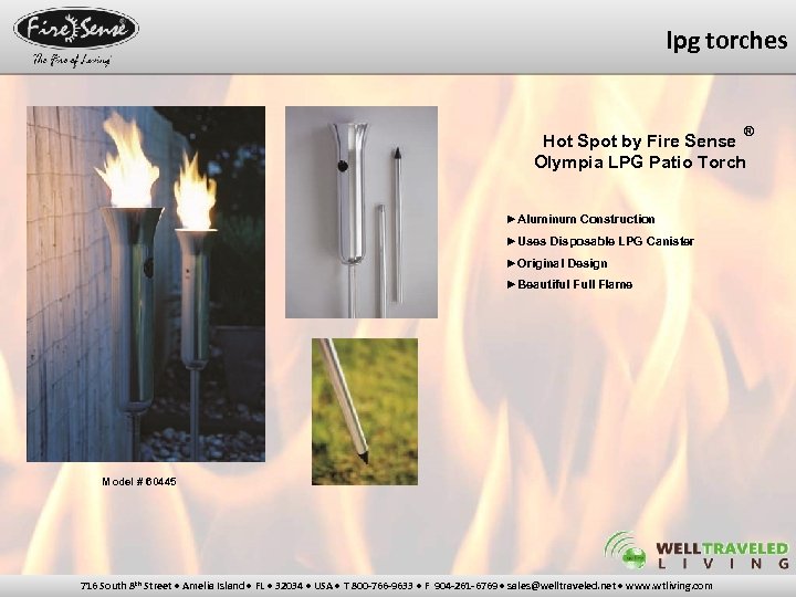 lpg torches ® Hot Spot by Fire Sense Olympia LPG Patio Torch ►Aluminum Construction