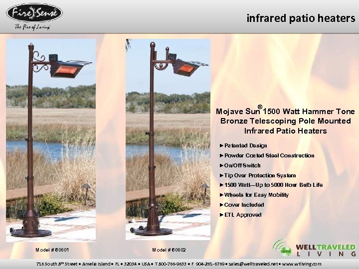 infrared patio heaters ® Mojave Sun 1500 Watt Hammer Tone Bronze Telescoping Pole Mounted