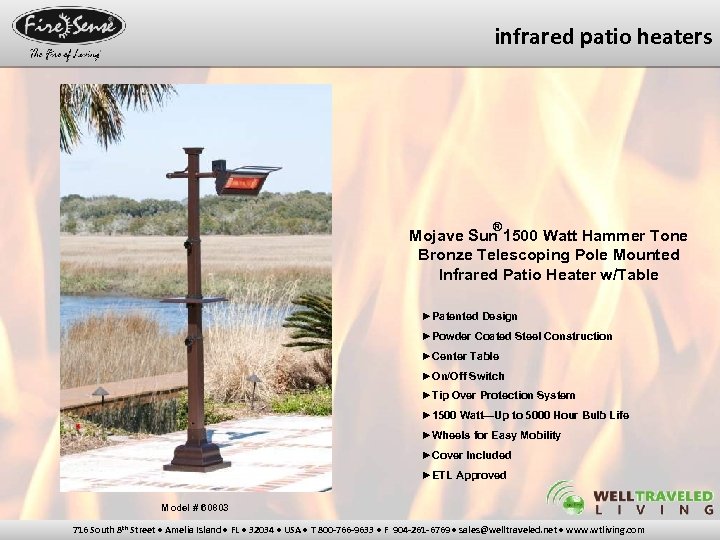 infrared patio heaters ® Mojave Sun 1500 Watt Hammer Tone Bronze Telescoping Pole Mounted